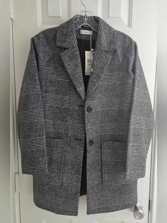 Mango Other - Mango Kids Glen Plaid Wool Blend Tailored Coat Kids Size 11 - 12 years NWT